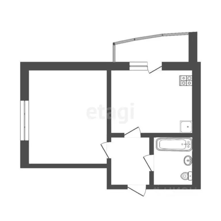 1-к кв. Мордовия, Саранск ул. Девятаева, 5 (32.5 м) - Фото 2