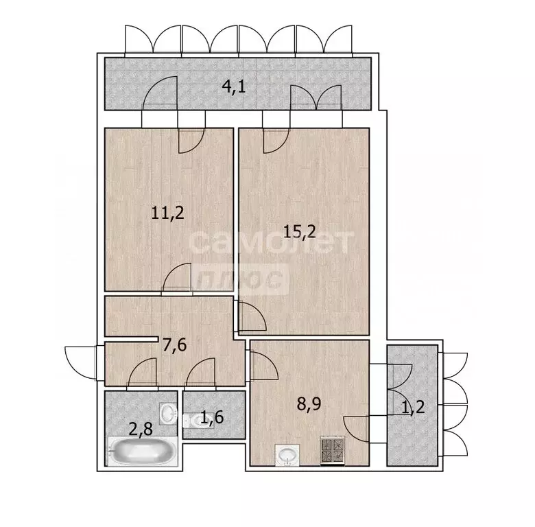 2-комнатная квартира: Туапсе, улица Калараша, 23 (47.3 м) - Фото 0