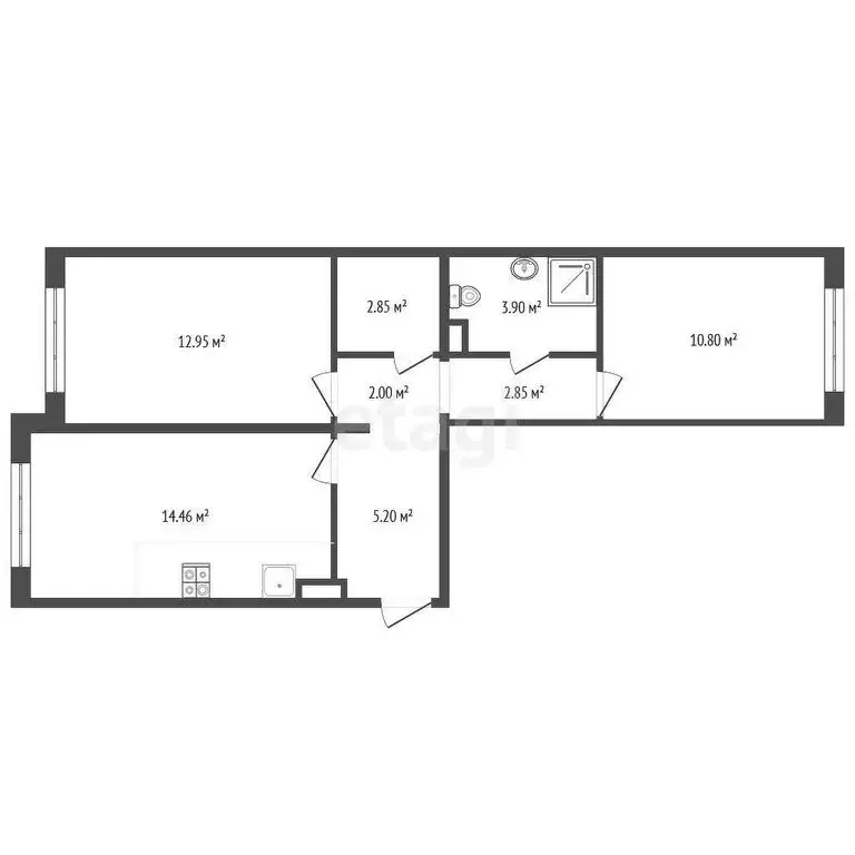 2-комнатная квартира: Ярославль, Дядьковская улица, 1 (55.4 м) - Фото 1