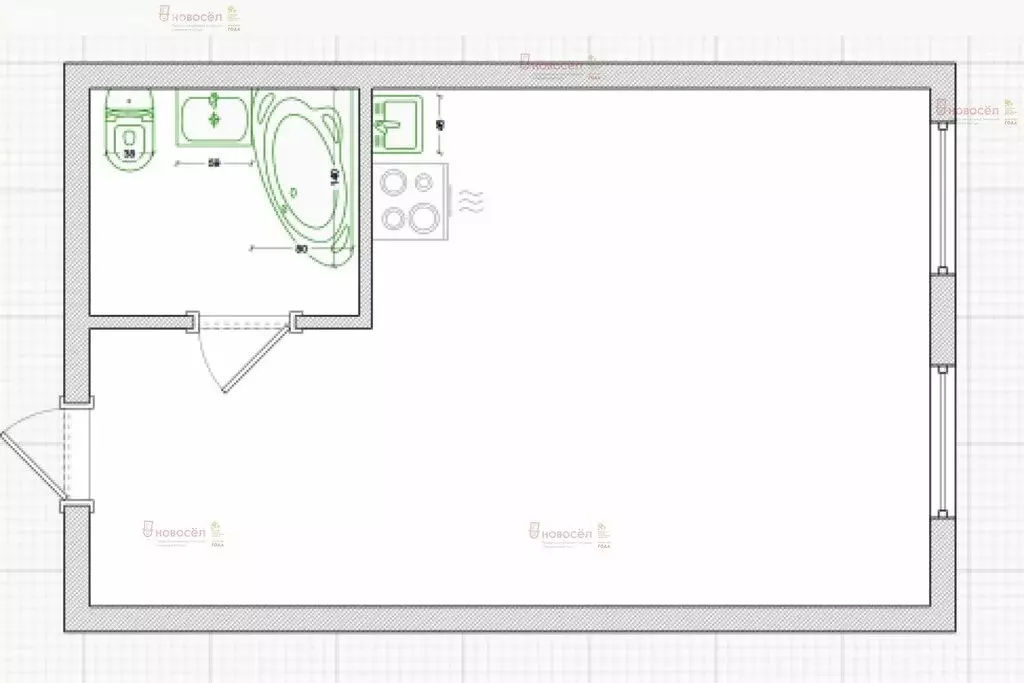 Квартира-студия: Большой Исток, Красноармейская улица, 60 (18 м) - Фото 1