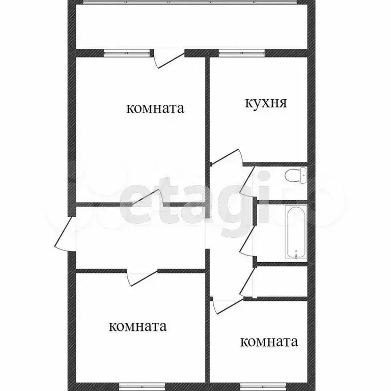 3-к. квартира, 68 м, 3/5 эт. - Фото 0