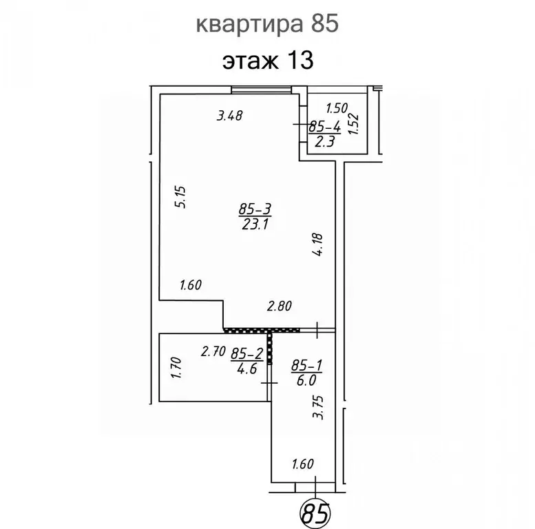Студия Крым, Ялта ул. Крупской, 52 (35.9 м) - Фото 2