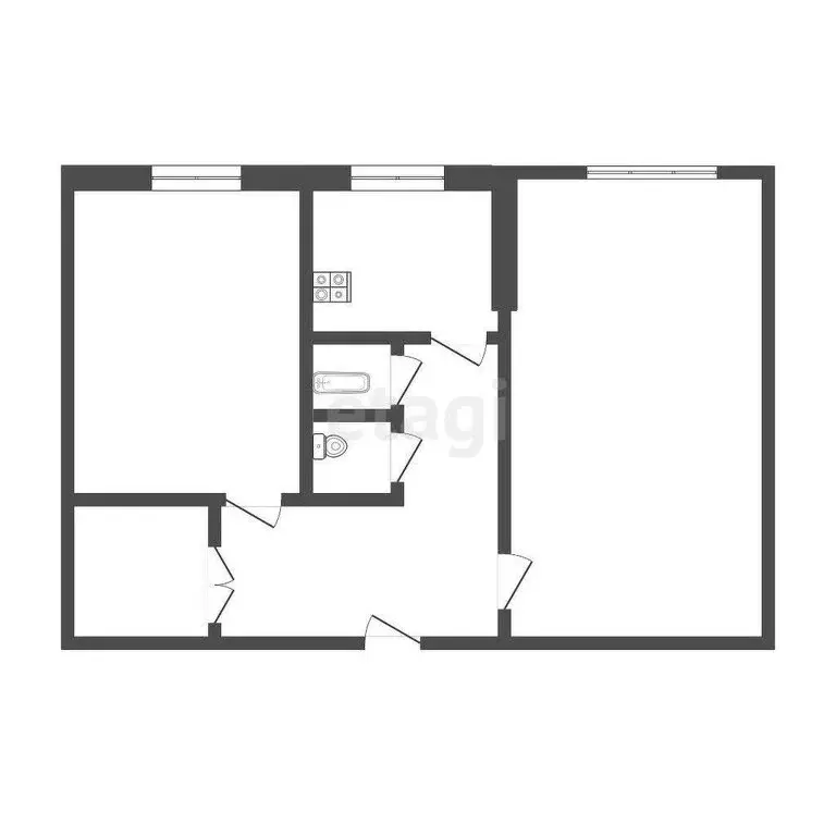 2-комнатная квартира: Бийск, улица Ильи Мухачёва, 121 (43.6 м) - Фото 1