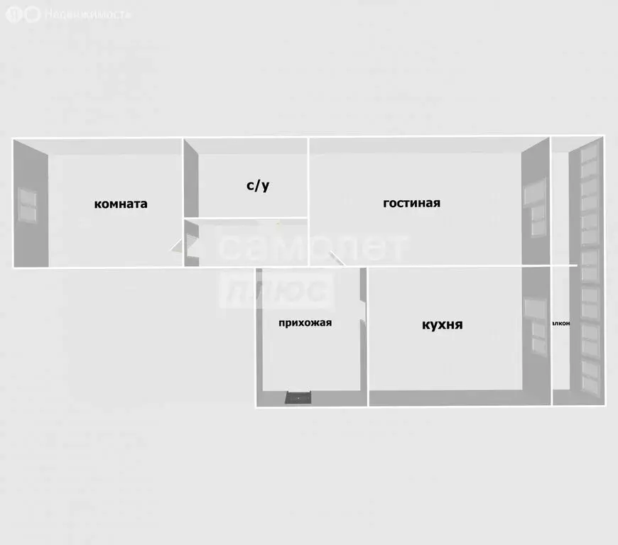 2-комнатная квартира: посёлок Новый, Молодёжная улица, 9 (52.8 м) - Фото 1