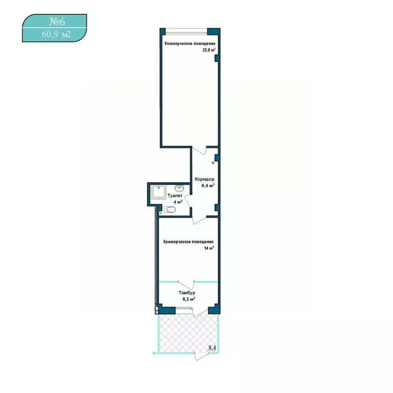 Помещение свободного назначения в Севастополь ул. Степаняна, 2Б (61 м) - Фото 1