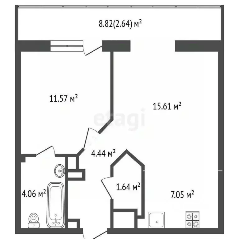 1-к кв. Краснодарский край, Анапа Владимирская ул., 148к1 (53.5 м) - Фото 1