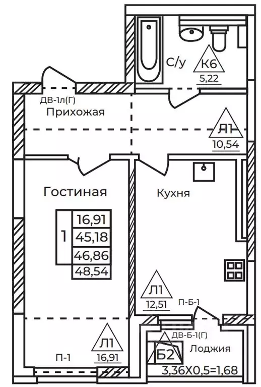 1-к кв. Башкортостан, Уфа ул. Гоголя, 29 (48.54 м) - Фото 0