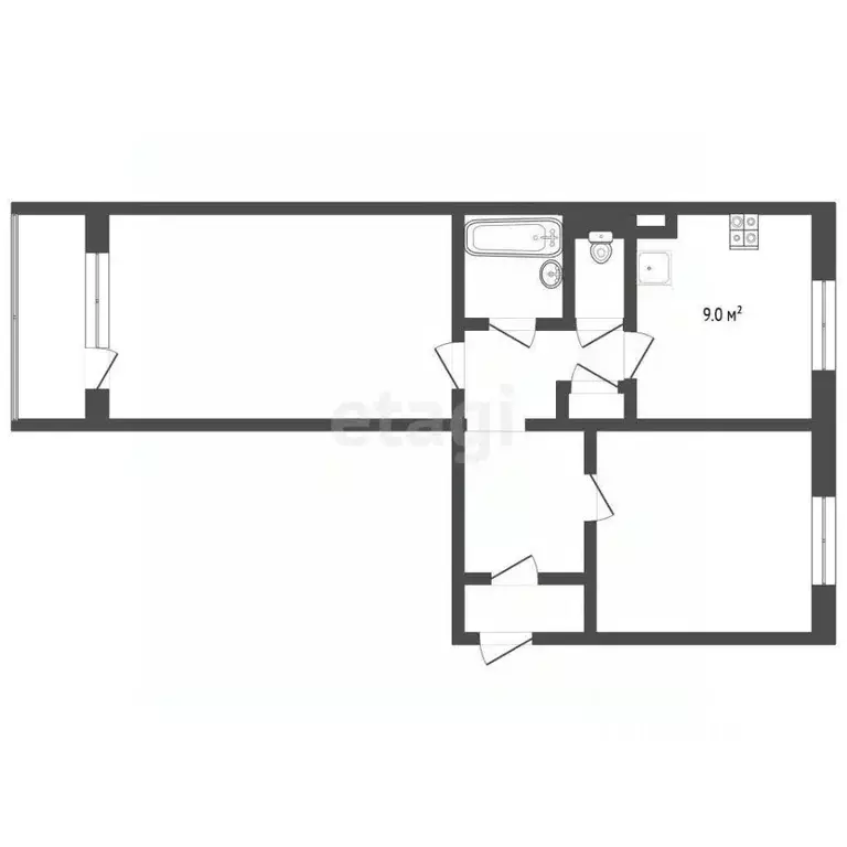 2-к кв. Ямало-Ненецкий АО, Муравленко ул. Муравленко, 35 (50.7 м) - Фото 1