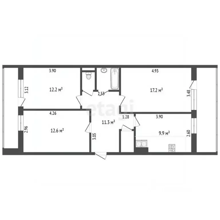 3-к кв. Московская область, Одинцовский городской округ, пос. Летний ... - Фото 1