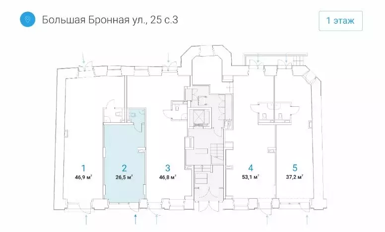 Торговая площадь в Москва Большая Бронная ул., 25С3 (27 м) - Фото 1