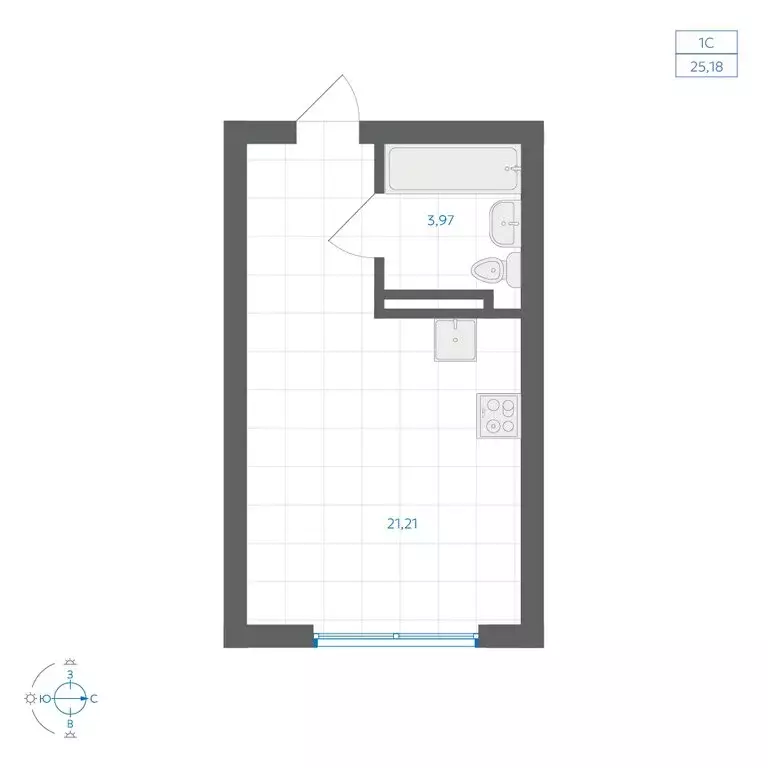 Квартира-студия: Челябинский городской округ, посёлок Пригородный, ЖК ... - Фото 1