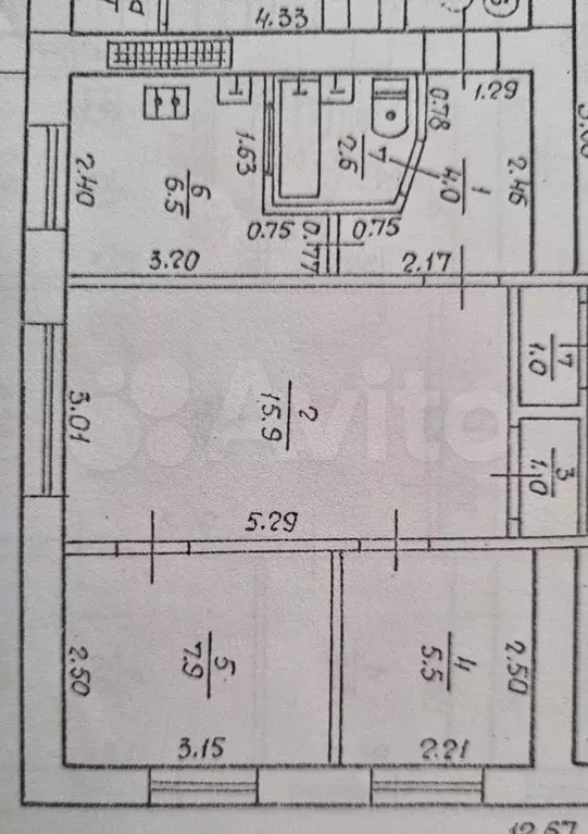 3-к. квартира, 44 м, 1/2 эт. - Фото 0