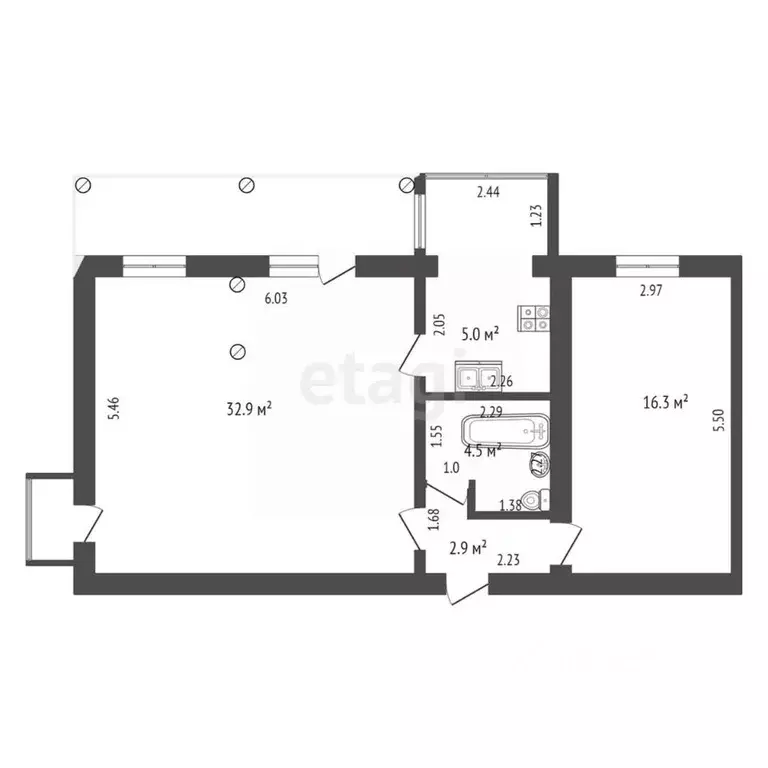 2-к кв. Крым, Саки ул. Курортная (61.0 м) - Фото 2