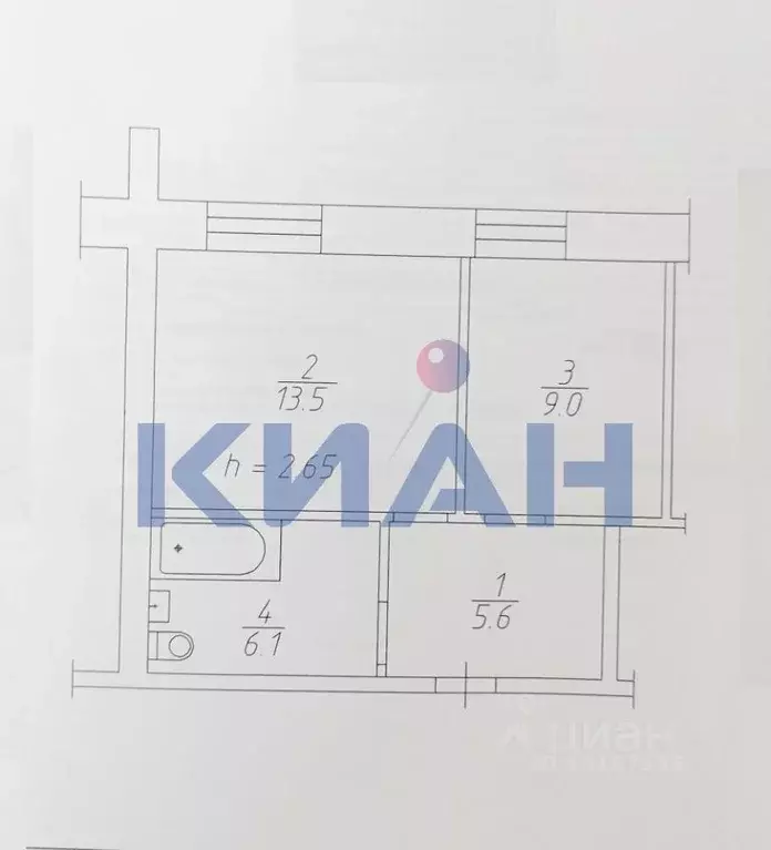 2-к кв. Красноярский край, Красноярск Верхняя ул., 3б (34.2 м) - Фото 1