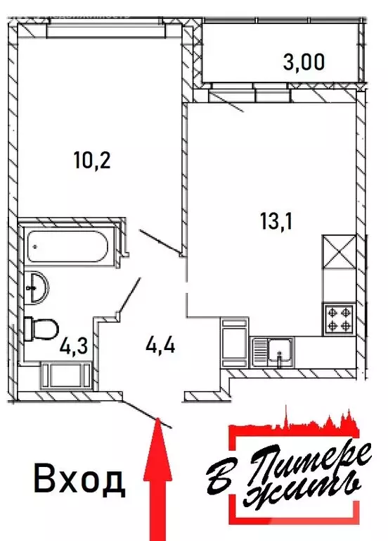 1-комнатная квартира: Бугры, Тихая улица, 5к2 (33 м) - Фото 0