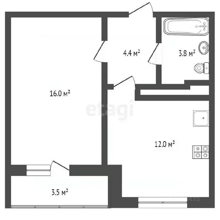 1-к кв. Московская область, Балашиха Балашихинское ш., 8к1 (35.4 м) - Фото 1