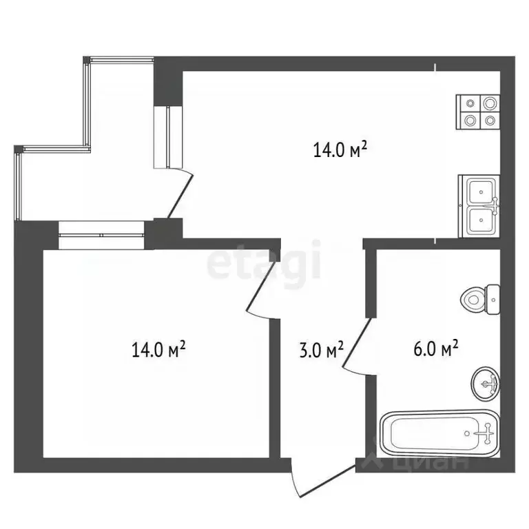 1-к кв. Марий Эл, Медведево городское поселение, Медведево пгт бул. ... - Фото 1