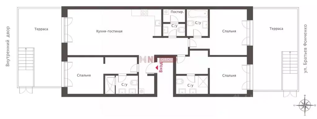 4-к кв. Москва ул. Братьев Фонченко, 1к7 (150.0 м) - Фото 2
