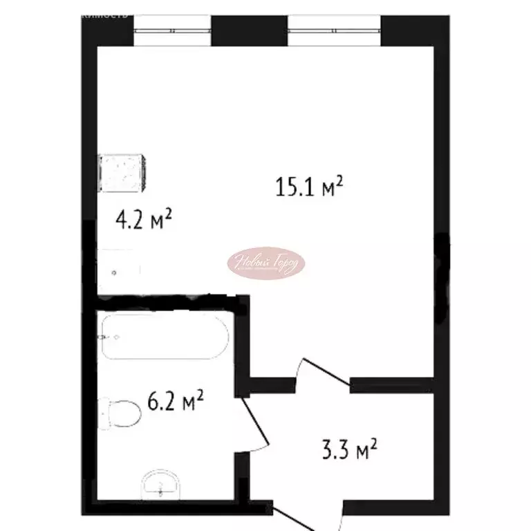 Квартира-студия: Тюмень, Новгородская улица, 3 (27 м) - Фото 0