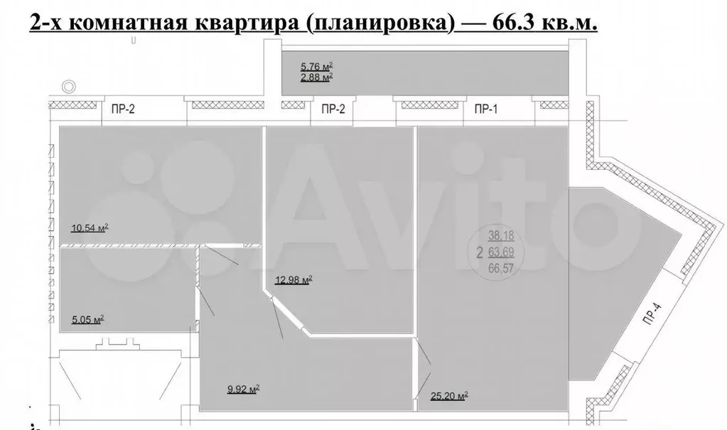 3-к. квартира, 74 м, 3/4 эт. - Фото 1