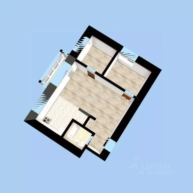 3-к кв. Башкортостан, Уфа ул. Коммунаров, 22 (43.0 м) - Фото 1