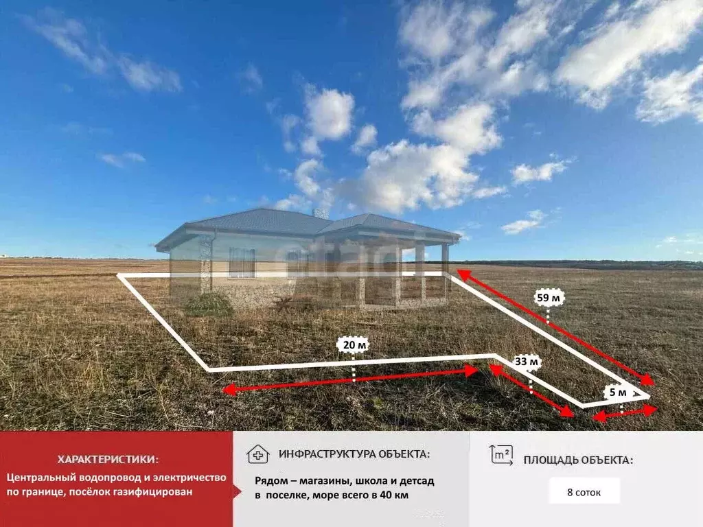 Участок в Крым, Симферопольский район, с. Чистенькое  (7.97 сот.) - Фото 1