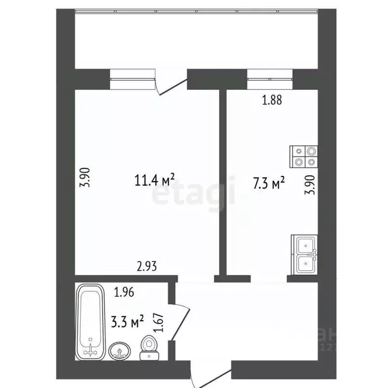 1-к кв. Белгородская область, Белгородский район, Дубовское с/пос, ... - Фото 2