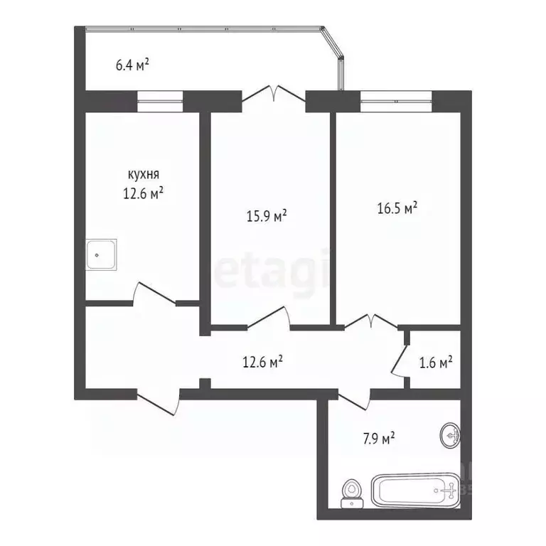 2-к кв. Красноярский край, Красноярск ул. Мичурина, 2Д (66.6 м) - Фото 2