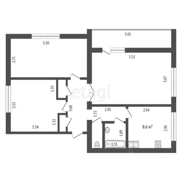 3-к кв. Крым, Советский пгт ул. 40 лет Победы (73.3 м) - Фото 1