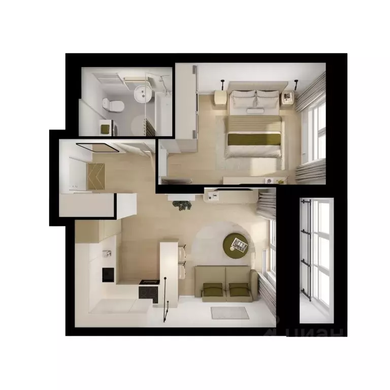 1-к кв. Ярославская область, Ярославль Волга Парк жилой комплекс, 2В ... - Фото 2