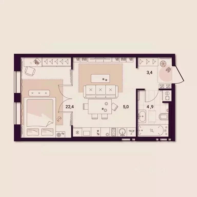 1-к кв. Приморский край, Артем ул. Куйбышева, 11А (35.76 м) - Фото 1