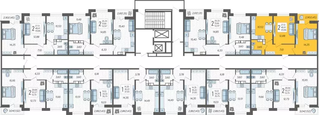 2-комнатная квартира: Краснодар, жилой комплекс Смородина (49.86 м) - Фото 1