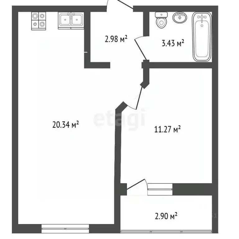 1-к кв. Краснодарский край, Анапа ш. Супсехское, 39к13 (40.29 м) - Фото 2