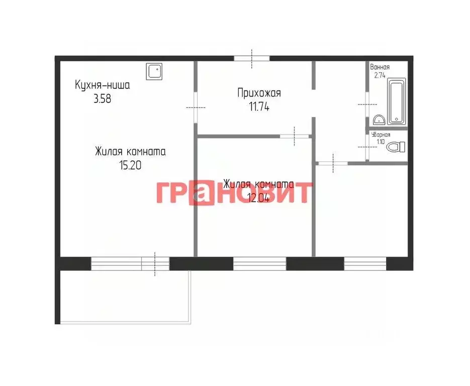 3-к кв. Новосибирская область, Новосибирск ул. Титова, 264 (56.0 м) - Фото 1