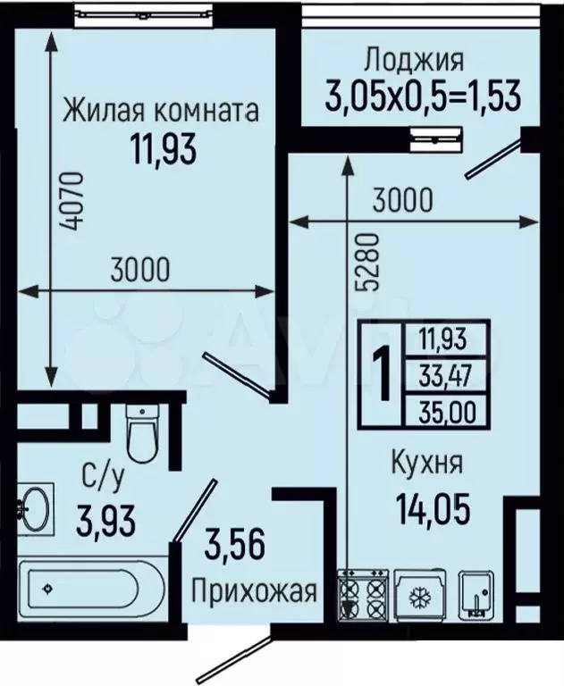 1-к. квартира, 35 м, 16/18 эт. - Фото 1