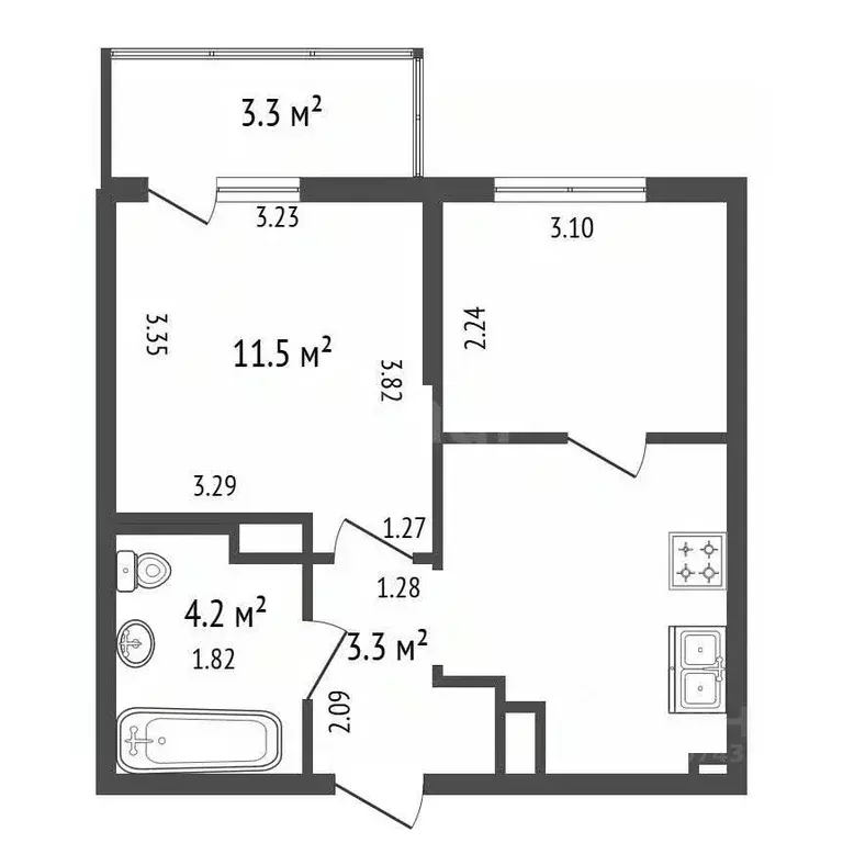 1-к кв. Санкт-Петербург ул. Ивинская, 19к1 (36.7 м) - Фото 2