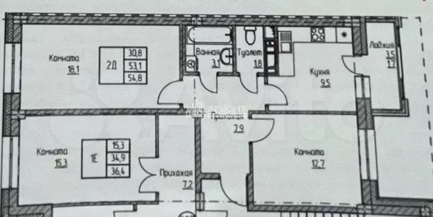 2-к. квартира, 52,7 м, 3/10 эт. - Фото 0