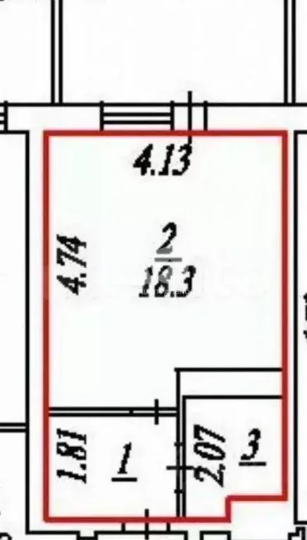 Студия Новосибирская область, Бердск ул. Карла Маркса, 36 (34.0 м) - Фото 2