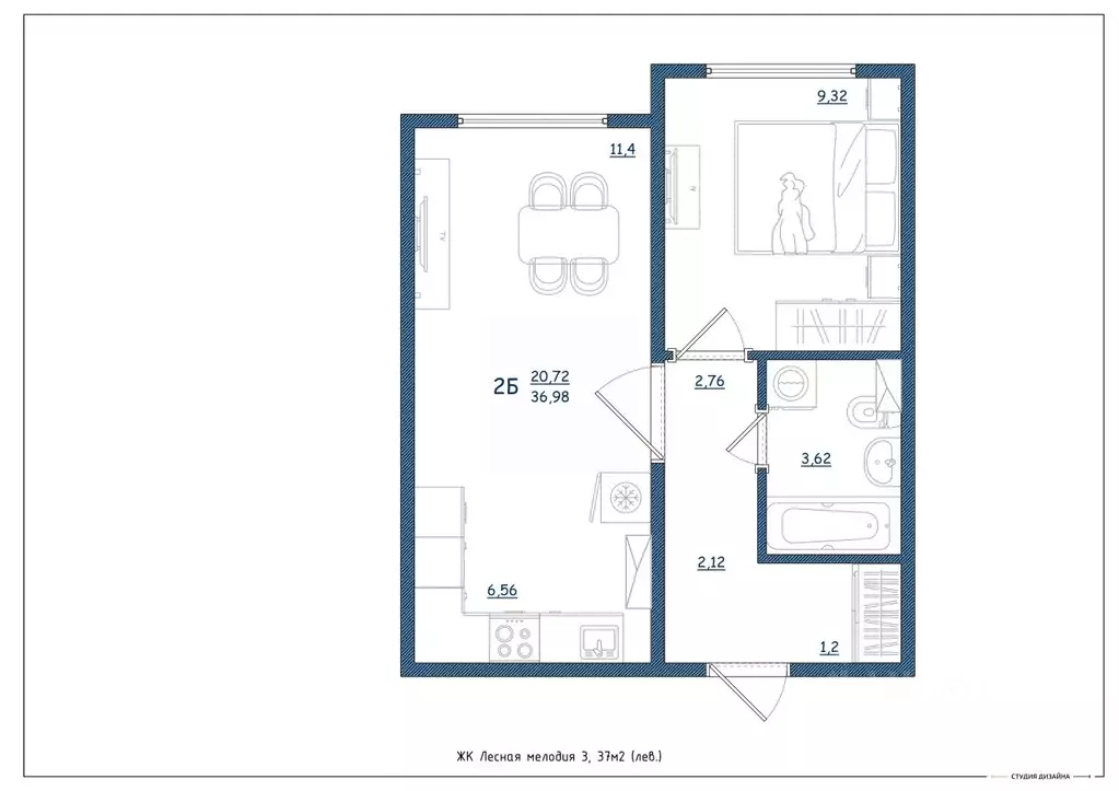 2-к кв. Тверская область, Тверь ул. Левитана, 93А (37.0 м) - Фото 2