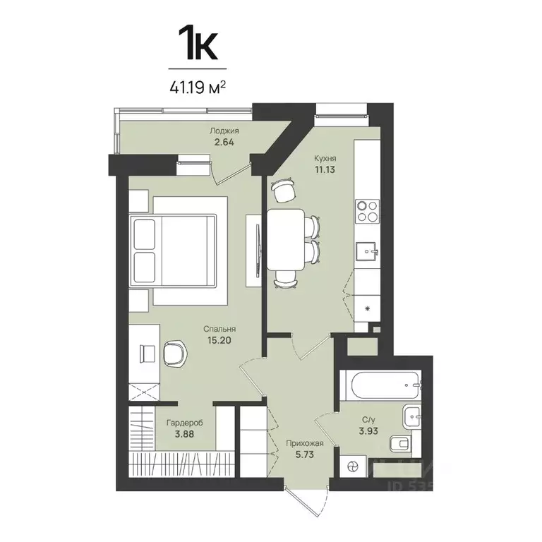 1-к кв. Пермский край, Пермь Уинская ул., 54 (41.19 м) - Фото 0