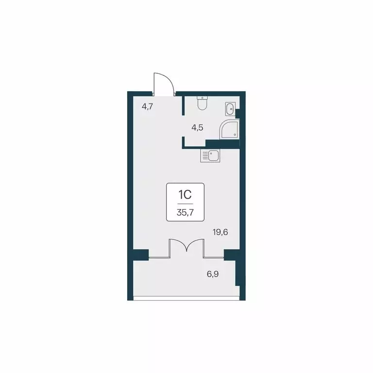 Квартира-студия: Алупка, Севастопольское шоссе, 6Ак3 (35.7 м) - Фото 1