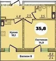 1-комнатная квартира: Улан-Удэ, микрорайон 148А (39.4 м) - Фото 0