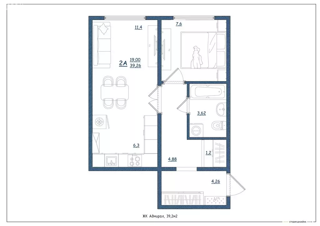 2-комнатная квартира: Ярославль, Шандорная улица, 14 (39.2 м) - Фото 2