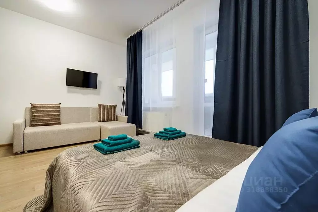 Студия Санкт-Петербург ул. Плесецкая, 20к1 (31.0 м) - Фото 1