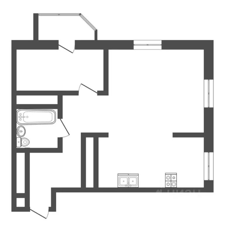 1-к кв. Тюменская область, Тюмень ул. Максима Горького, 68 (48.6 м) - Фото 1