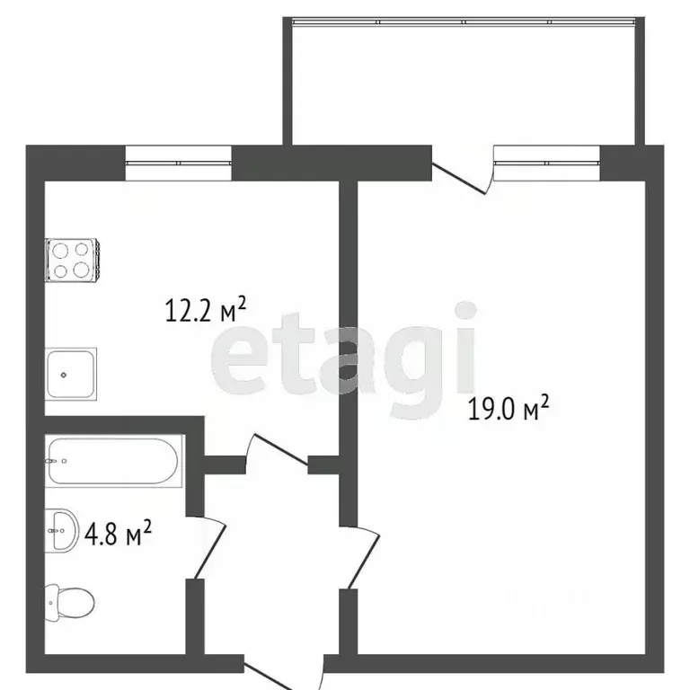 1-к кв. Челябинская область, Челябинск просп. Героя России Е.Н. ... - Фото 2