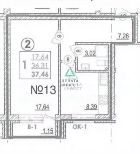 1-к кв. Башкортостан, Уфа ул. Академика Курчатова, 65/11 (36.3 м) - Фото 1