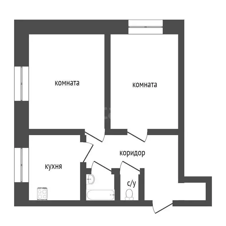 2-комнатная квартира: Курган, посёлок Керамзитный, 2 (62.5 м) - Фото 1