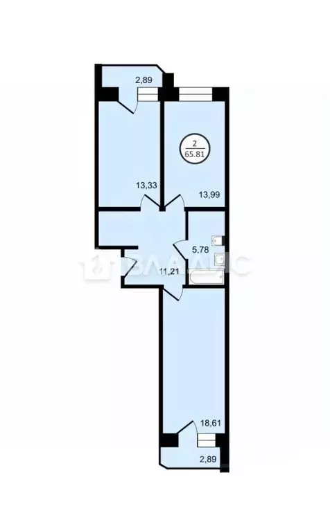 2-к кв. Владимирская область, Владимир ул. Горького, 133А (64.1 м) - Фото 1