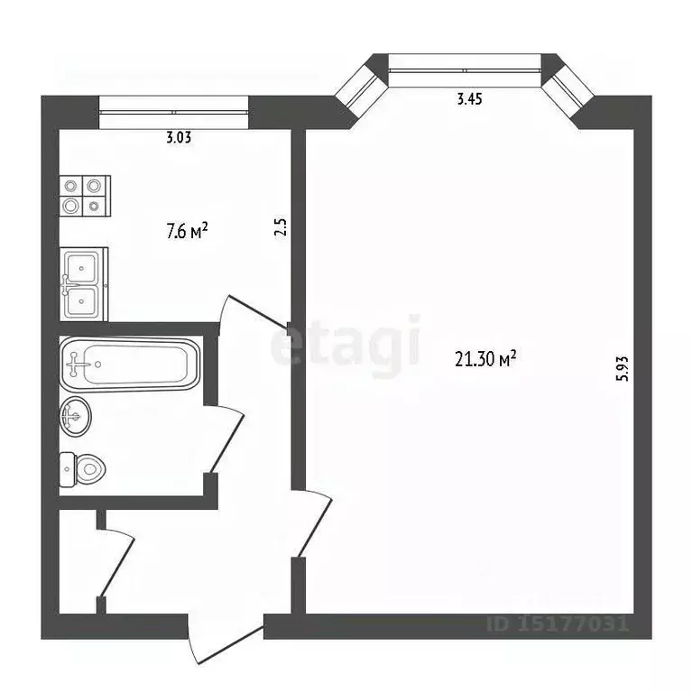 1-к кв. Ямало-Ненецкий АО, Новый Уренгой ул. Геологоразведчиков, 16Г ... - Фото 2